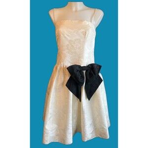Vintage Atelier Tracy & Michael Ivory/Cream/Off White Floral Tea Dress Size 10